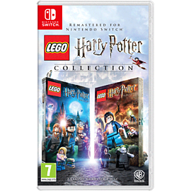 LEGO Harry Potter Collection for Nintendo Switch features vibrant box art with LEGO characters, showcasing iconic scenes from the series, and includes two game titles.