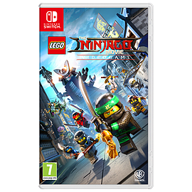 LEGO Ninjago Movie Videogame for Nintendo Switch features vibrant cover art with ninjas, a dragon, and colorful backgrounds, showcasing action and adventure in a fun, animated style.