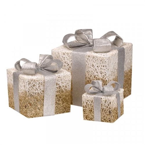 Marco Paul Gold Sparkly Faux 3 Piece Gift Box - image 5