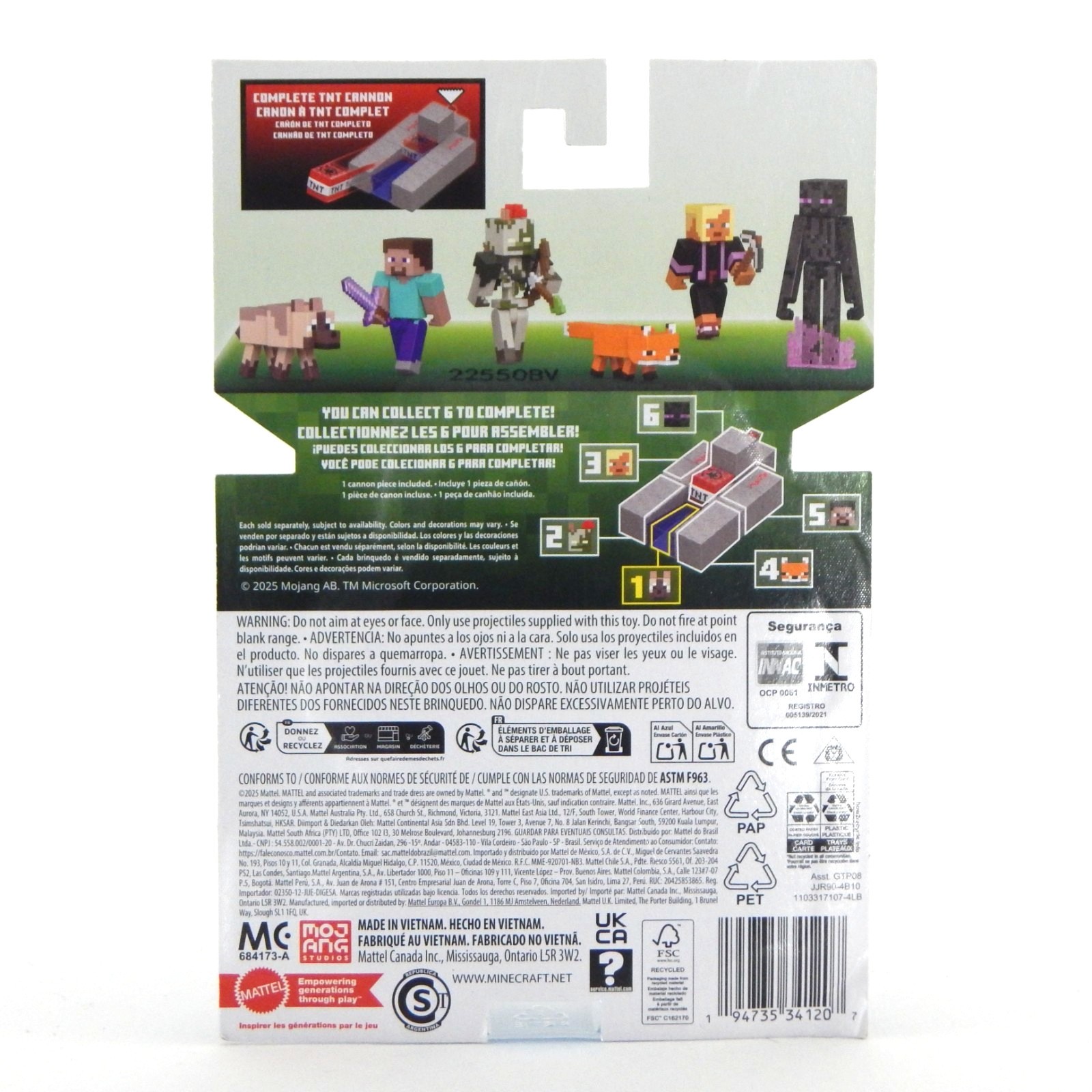 Minecraft Redstone Chestnut Wolf Figure with Building Piece - image 5