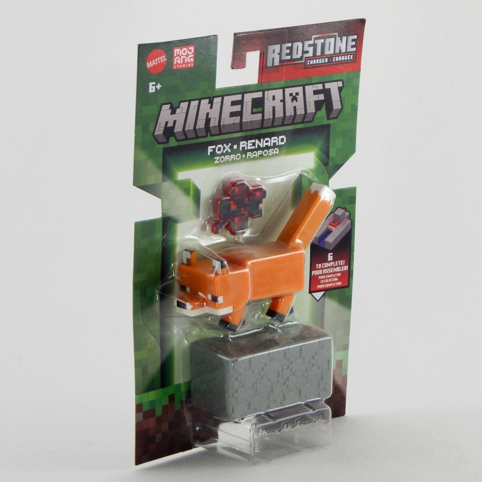 Minecraft Redstone Fox Figure with Building Piece - image 2