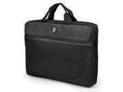 Black laptop messenger case with a sleek design, featuring a zippered front pocket, dual handles, and a padded interior for a 15.6-inch laptop.