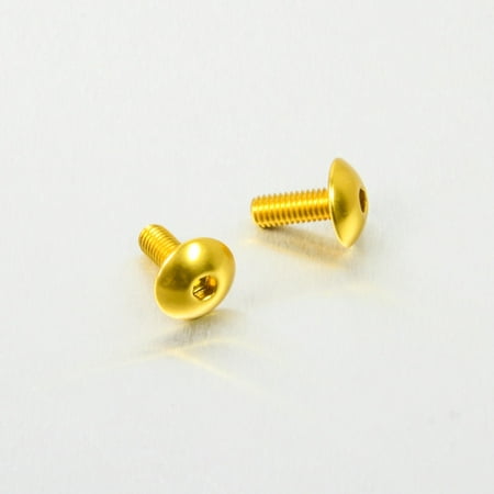 Pro-Bolt Aluminium Motorcycle Rear Brake Master Cylinder Bolt Kit featuring two gold anodized bolts with a rounded head and threaded shaft for durability and style.