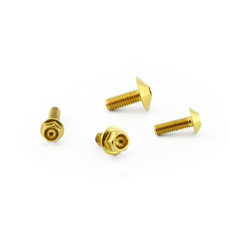 Pro-Bolt stainless steel brake reservoir mount bolt kit in gold, featuring four bolts with hex and flanged heads, designed for front and rear applications.