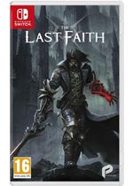 The Last Faith for Switch features a dark, gothic cover with a cloaked figure wielding a sword, set against a misty, ominous background, showcasing intricate details and a striking color palette.