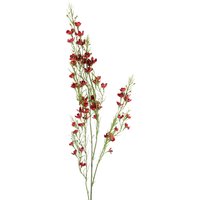 Artificial 100cm foliage with slender green stems and small red flowers by Leaf.