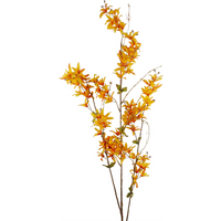 Yellow Blossom Floral Spray Artificial with vibrant yellow flowers and green leaves on a 130cm stem by Leaf.