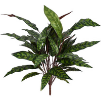 90cm artificial peacock foliage bush with fire retardant green leaves and brown stems.
