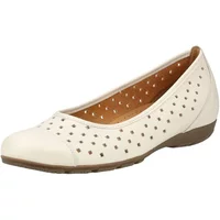 Cream Gabor Fashion ballet flats with perforated design and brown sole.