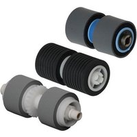 Canon 3601C002 printer roller set, gray and black cylindrical parts with textured surfaces and gear-like ends.