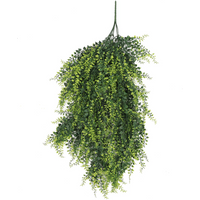 Hanging 85cm artificial foliage plant with dense green leaves, UV and fire resistant, cascading from a central stem.