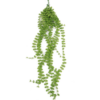 Hanging artificial plant pearl string, 92cm, UV and fire resistant, with cascading green leaves by Leaf.