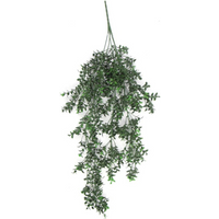 Hanging artificial plant with small green leaves, UV and fire resistant, 78cm long, cascading design by Leaf.