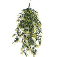 Hanging UV and fire-resistant artificial plant, 76cm, with variegated green and yellow foliage, cascading design.
