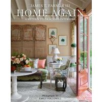 "Home Again book by James T. Farmer III, featuring a cozy living room with floral decor and wooden accents"
