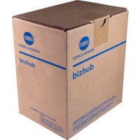 Brown Konica Minolta Bizhub box with blue logo and text, containing A63X03W/IUP-17 Drum kit for 60K pages.