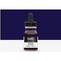 Liquitex Professional Acrylic Ink 30ml bottle, Dioxazine Purple, with black dropper cap and white label.