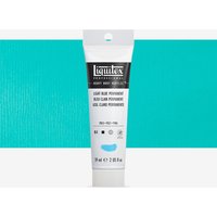 Liquitex Heavy Body Acrylic Paint tube, 59ml, in Permanent Light Blue with black cap and white label.