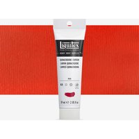 White tube of Liquitex Heavy Body Acrylic Paint, 59ml, Quinacridone Red, with black label and red swatch.