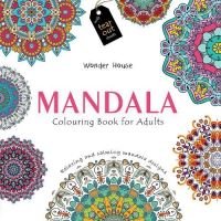 Mandala coloring book for adults with intricate circular designs and vibrant patterns on the cover.
