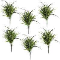Pack of 6 fire-resistant artificial grass stems, 30cm each, with lush green blades and realistic texture.