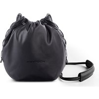 Black PGYTECH OneGo drawstring ladies case with smooth finish and adjustable strap.