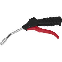 Black and red Sealey air blow gun with ribbed handle and curved metal nozzle.