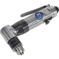 Sealey SA26 Reversible Air Angle Drill with silver body, black grip, and 10mm chuck.