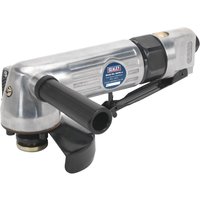 Silver Sealey air angle grinder with black handle, 100mm disc, and blue Sealey logo on the side.