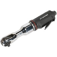 Sealey SA607 Super Duty Air Ratchet Wrench 3/8" Drive, black handle, silver metal head, red accent ring.