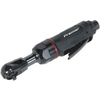 Black Sealey air mini ratchet wrench with 1/4" drive, ergonomic grip, and red accent ring.
