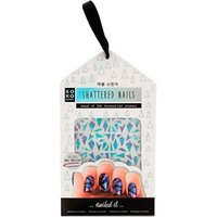 SOKO Stickers For Nails, 120 pcs, featuring geometric blue and purple designs in a hanging, triangular package.