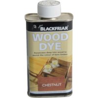 Blackfriar Wood Dye Chestnut 250ml, rectangular metal can with white cap and chestnut wood image on label.