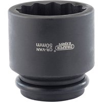 Black Draper Expert 50mm 3/4" drive hub nut impact socket with engraved logo and ribbed base.