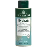 Herbatint Hydrate Shampoo 260ml bottle, dark green cap, white and green label with text and logo.