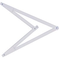 Silver Stanley 145013 folding builder's square with triangular shape and pivoting joints.