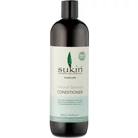 Sukin Natural Balance Conditioner 1L bottle, dark brown with green leaf logo and light green label.