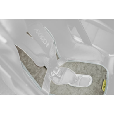 Cooling pads by Axkid in a light gray color, featuring a soft fabric material with a textured surface, designed to enhance comfort in car seats.