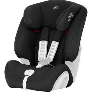Britax Romer Spare Cover for EVOLVA 123 PLUS in Cosmos Black, featuring a soft, padded fabric, sleek design, and safety harness openings for easy installation.