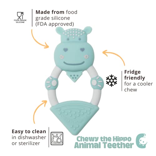 Cheeky Chompers Chewy the Hippo Textured Baby Teether - image 3