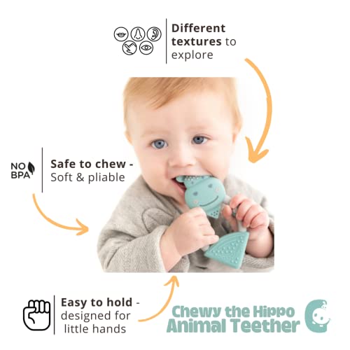 Cheeky Chompers Chewy the Hippo Textured Baby Teether - image 4
