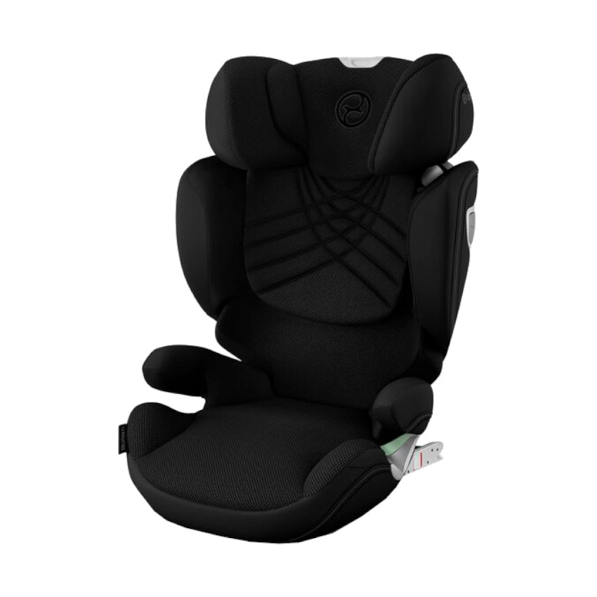 Cybex Solution T I-Fix Plus car seat in Sepia Black, featuring a sleek design with padded sides, adjustable headrest, and breathable fabric for comfort and safety.