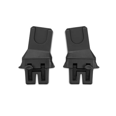 Black plastic universal adapter set for Hauck Duett CS stroller, featuring a sleek design with a secure locking mechanism and compatibility for various car seats.