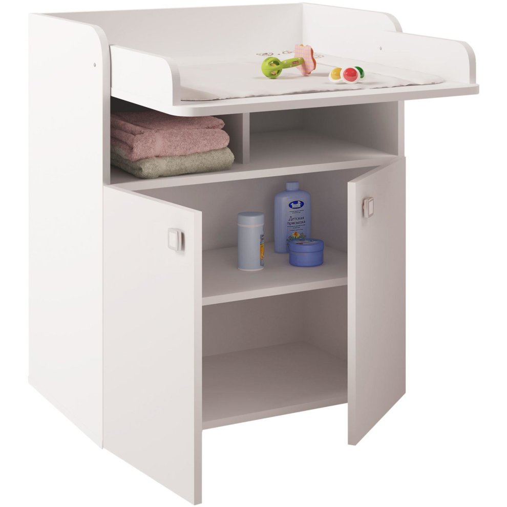 Kidsaw Baby Changing Board Cupboard with Storage - White - image 2