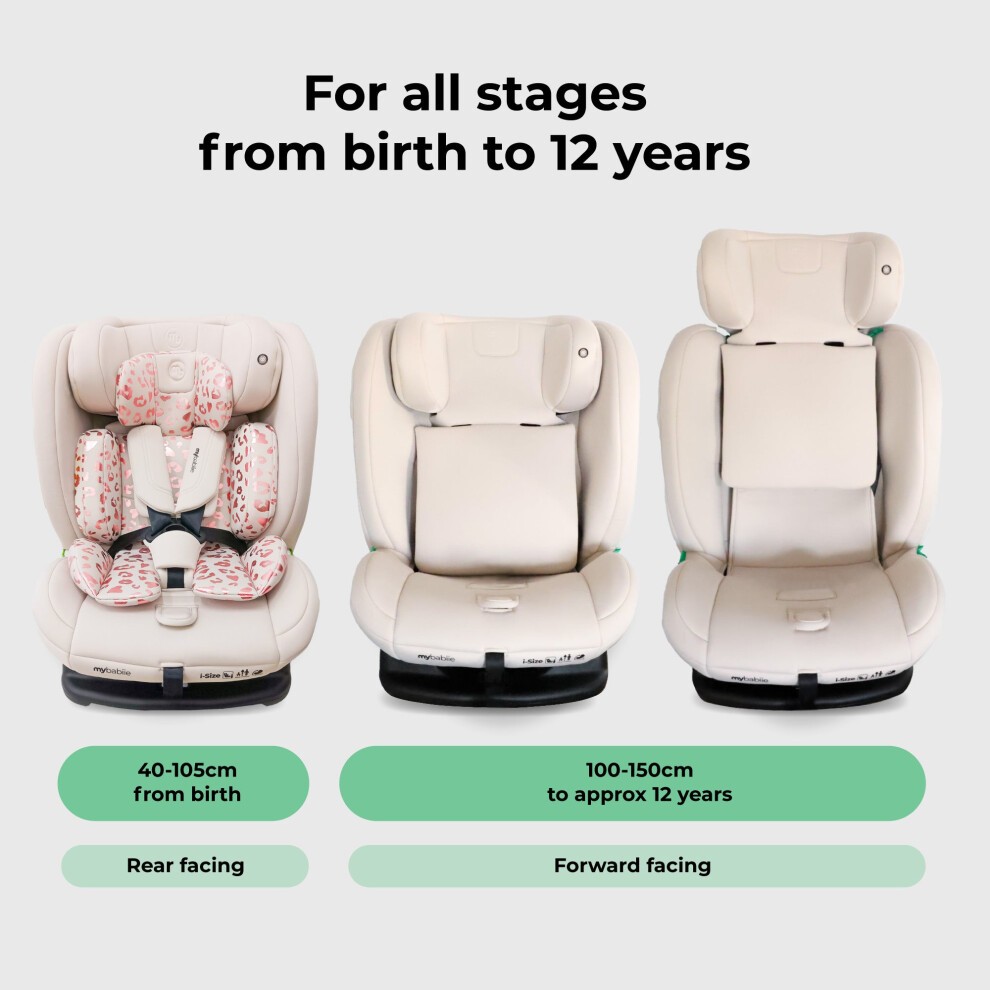 My Babiie MBCS100 2-in-1 Convertible R129 Group 0+/1/2/3 Car Seat - Pink Leopard (MBCS100PI) - image 2