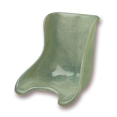 Clear fiberglass kart seat with a width of 31cm, featuring a smooth, contoured design for comfort and support during racing.