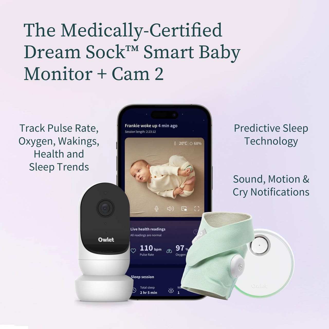 Owlet Owlet Dream Sock® Smart Baby Monitor- Mint - image 2