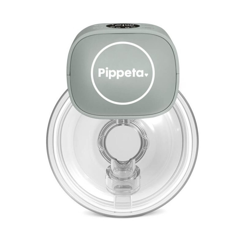 Clear breast milk storage bags in a 30-pack by Pippeta, featuring a light green top with a circular logo and a secure sealing mechanism for freshness.