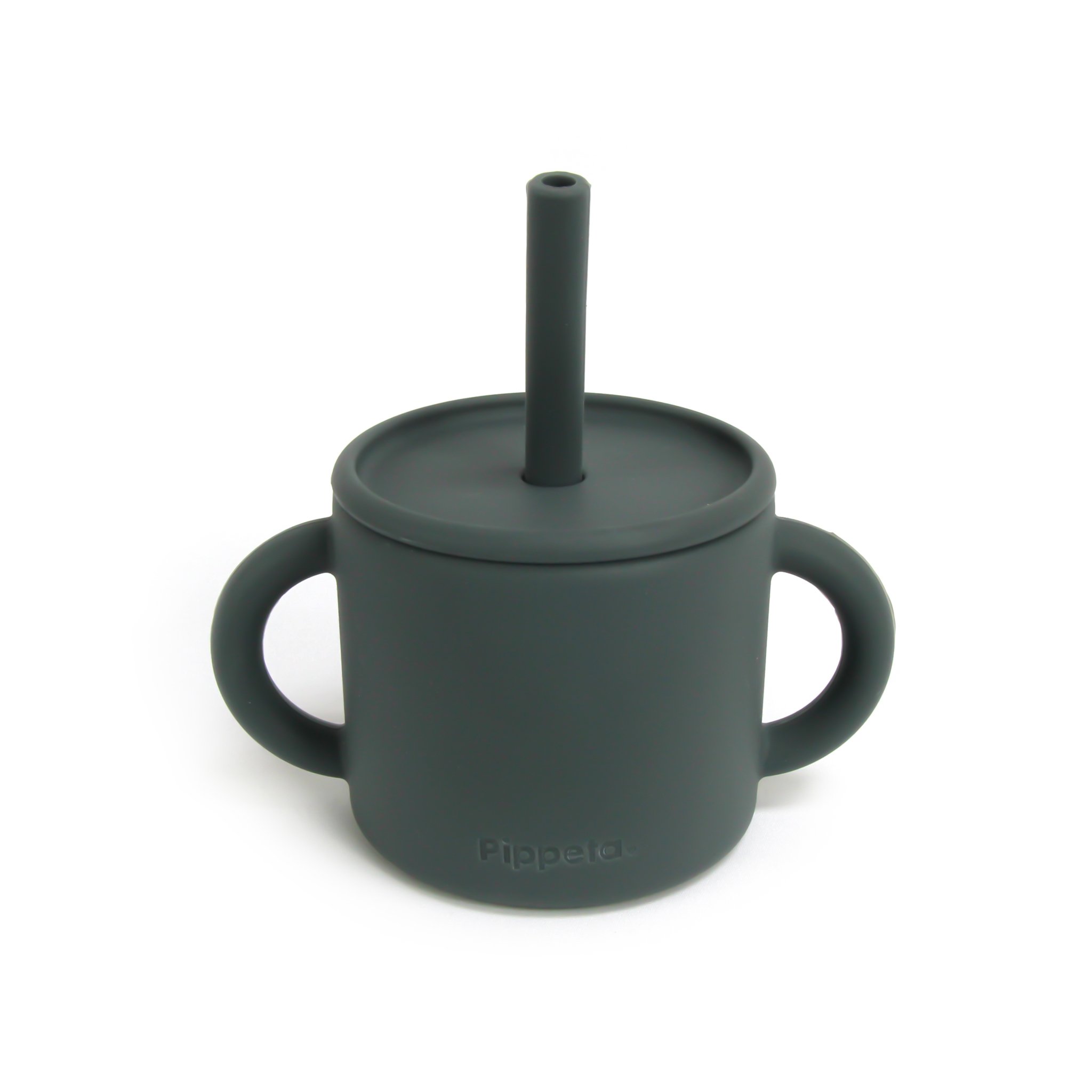 Clear 27mm flange insert by Pippeta, featuring a classic design with a sleek, transparent finish and a straw, ideal for easy feeding.