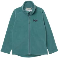 Teal Helly Hansen baby fleece jacket with front zipper and HH logo on chest.